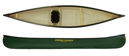 Enigma Canoes RTI 13 Lightweight solo open canadian canoe perfect for one person and a dog on flat water and mild flowing waters
