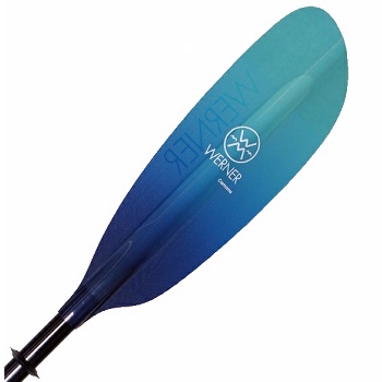 Werner Camano sea kayak paddle, low angle in Abyss