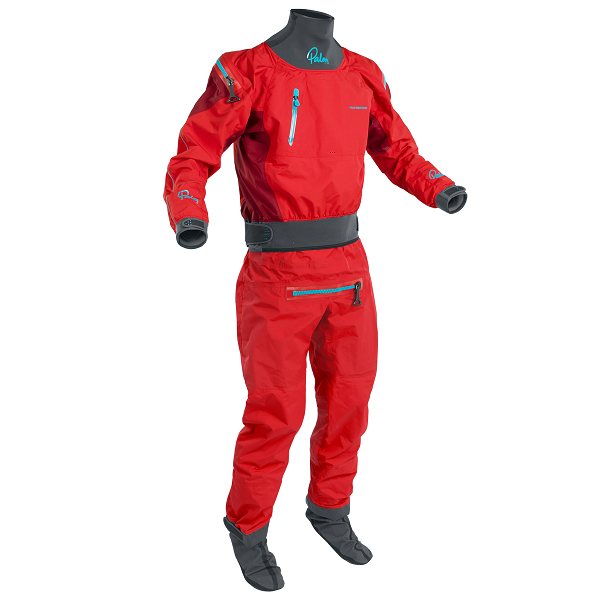 Palm Atom Whitewater dry suit in flame chilli the top of the range drysuit 