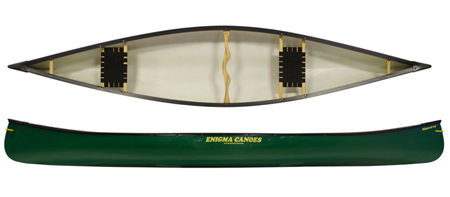 Enigma Nimrod 14 Open Canoe In Green Perfect For Tandem and Solo Paddling