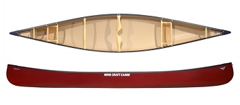 Nova Craft Prospector 17 Tuffstuff Lightweight Open Canoe in OxBlood